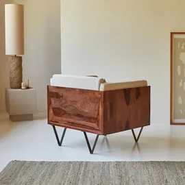 Tikamoon Sessel aus Palisanderholz und abnehmbaren Kissen Einsitzer ,1-Sitz