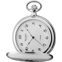 Regent Taschenuhr Regent Herren Taschenuhr Analog Gehäuse, (Analoguhr, Analoguhr), Herren Taschenuhr rund, extra groß (ca. 51mm), Metall, Elegant silberfarben