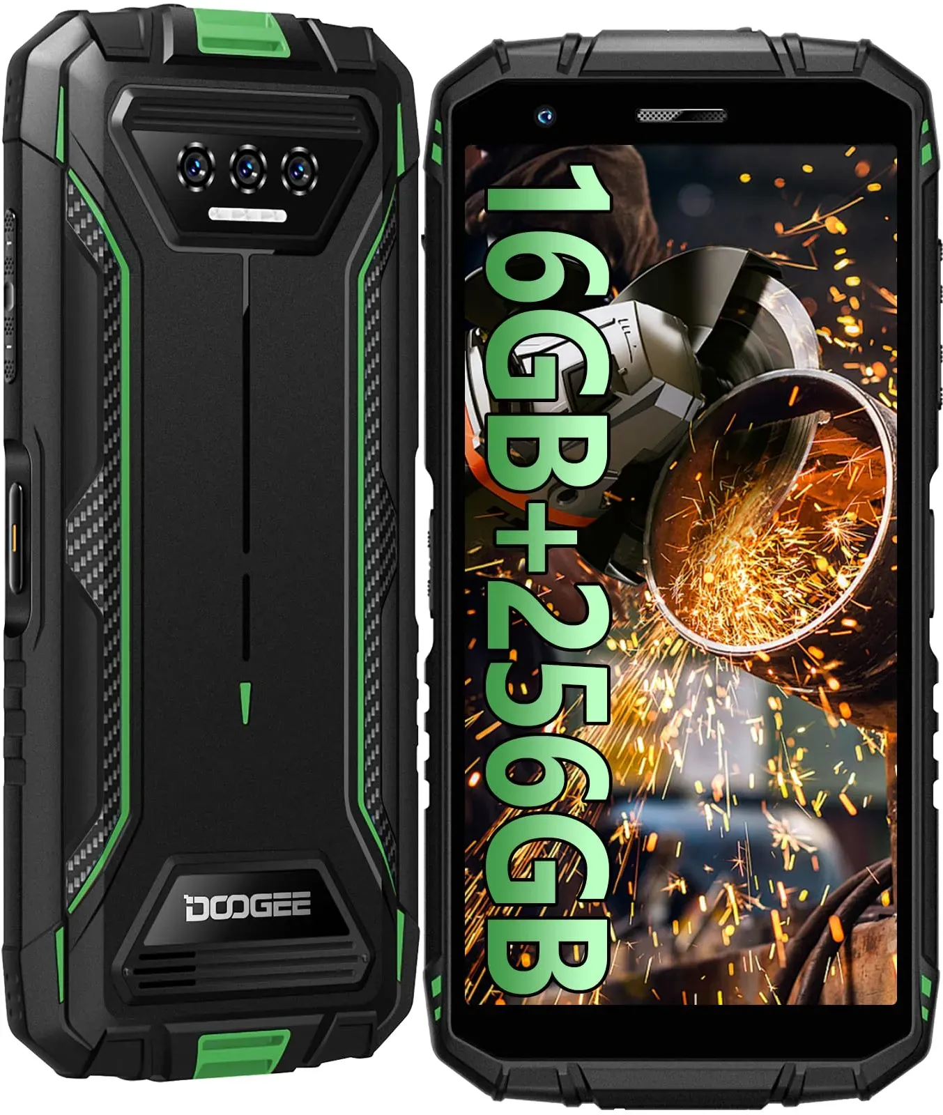 DOOGEE S41 Max (2024) Outdoor Smartphone Android 13, 16GB + 256GB/1TB, Outdoor Handy Ohne Vertrag, 6300mAh, 13MP + 8MP, 5.5" Display, IP68/69K Wasserdichit Handy/Dual 4G SIM/Face ID/OTG/NFC/GPS