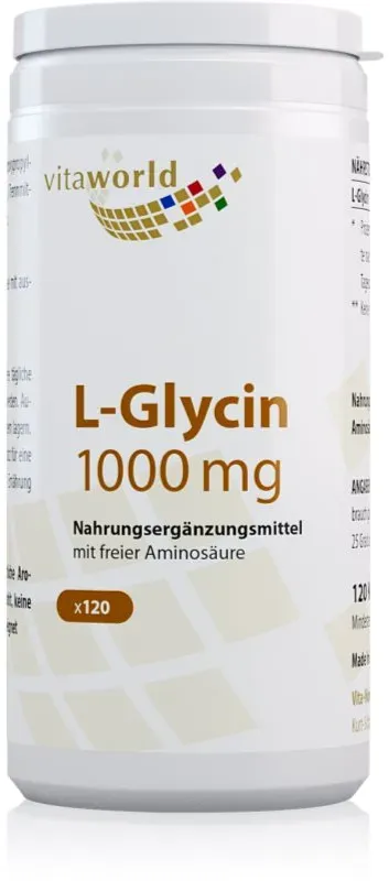 Vita World L-Glycin 1000 mg Kapseln mit Aminosäuren 170 g