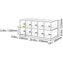 Vevor Handy-Aufbewahrungsspind 10 Fächer 0 x 0 x 0 cm Transparent