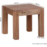 FineBuy Winston Braun Akazie 45 x 45 x 40 cm