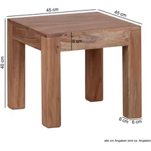 FineBuy Winston Braun Akazie 45 x 45 x 40 cm