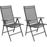 Mojawo Garten Klappstuhl Hochlehner 54 x 54 x 106 cm anthrazit 2 St.
