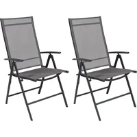 Mojawo Garten Klappstuhl Hochlehner 54 x 54 x 106 cm anthrazit 2 St.