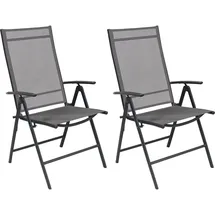 Mojawo Garten Klappstuhl Hochlehner 54 x 54 x 106 cm anthrazit 2 St.