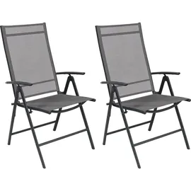Mojawo Garten Klappstuhl Hochlehner 54 x 54 x 106 cm anthrazit 2 St.