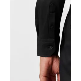 Desoto Langarmhemd "Jerseyhemd Essential Hai langarm", Herren, Gr. 40, N-Gr, schwarz (solid schwarz), Jersey, Obermaterial: 100% Baumwolle, körpernah, 1-Knopf-Manschette, Hemden, Flexibler Stretch