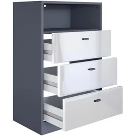 Vladon Kommode, Anthrazit, Holzwerkstoff, 56x86.5x36 cm, Wohnzimmer, Kommoden & Sideboards, Kommoden