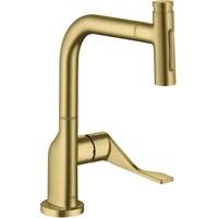 Hansgrohe Axor Citterio Select 2jet mit Ausziehbrause sBox brushed brass (39862950)