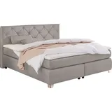 Jockenhöfer Boxspringbett beige Flachgewebe Liegefläche B/L: ca. 180x200 cm & beige