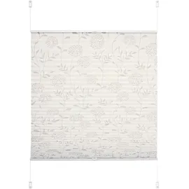 LIEDECO Plissee Floral 90 x 130 cm Klemmfix/weiß