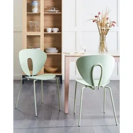 Beliani Esszimmerstuhl 2er Set TRACY Hellgrün