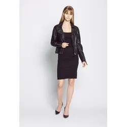 Lederjacke MUSTANG "Nusa", Damen, Gr. XL, schwarz, Obermaterial: 100% Lammleder / Futter: 100% Baumwolle / Ärmelfutter: 100% Polyester, Jacken