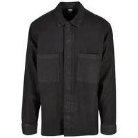 URBAN CLASSICS Oversized Denim Pocket Langarmhemd Real Black Washed