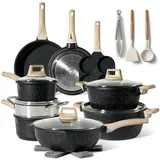 just perfecto Induktions Töpfe Set - Pfannenset mit deckel schwarz