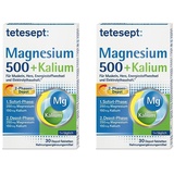 tetesept Magnesium 500 + Kalium – Nahrungsergänzungsmittel mit Magnesium für Muskeln, Herz & Nervensystem – 1 x 30 Tabletten (Packung mit 2)