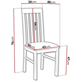 Mirjan24 Stuhl, Eiche, Bronze, Holz, Buche, 1-Sitzer, 43x96x48 cm, Esszimmer, Stühle, Esszimmerstühle, Vierfußstühle