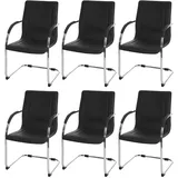 Proregal Konferenzstuhl Sammy Textil Schwarz 6er Set