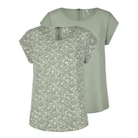 Only T-Shirt ONLVIC 2er Pack in Grün | Gr.: