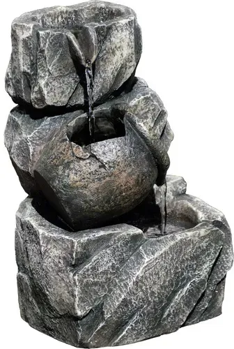 DOBAR Zimmerbrunnen, mit Amphore, BxHxL: 17,2 x 27 x 16,2 cm, grau