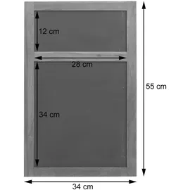 Mendler Werbetafel HWC-C51, Wandtafel Kreidetafel, 55x34x2cm, Holz Shabby-Look Vintage ~ naturbraun