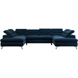 MKS Meble Eckcouch Velvet 2-Sitzer Dunkelblau