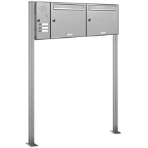 AL Briefkastensysteme 2er Premium Edelstahl inkl. Zeitungsfach