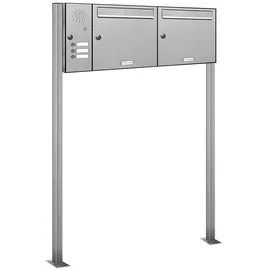 AL Briefkastensysteme 2er Premium Edelstahl inkl. Zeitungsfach