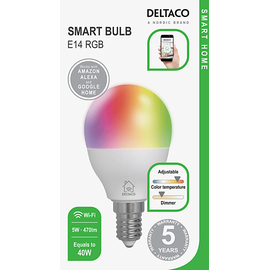 deltaco Smarte LED Birne, RGB LED-Lampe 4,5 W