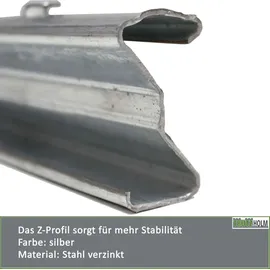 Trutzholm Z-Profil Zaunpfosten 215 cm verzinkt 10x Zaunpfähle inkl. Haken Forstprofil
