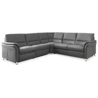 ComfortPlan Ecksofa Dakota L Leder Grau