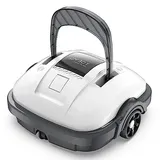 Poolroboter Akku Ohne Kabel Poolsauger Roboter mit Dual-Antriebsmotoren, Automatisches Parken Poolroboter Akku Robotersauger für Flachem Boden Aufstellpools bis 80 m2 | 100 Min Doppelfiltration
