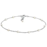 Elli Fußkette ELLI "Fußkette mit Süßwasserzuchtperle 925 Silber", silber, Fußketten, Damen, 22cm