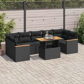 vidaXL Garten-Lounge-Set 8-tlg. schwarz