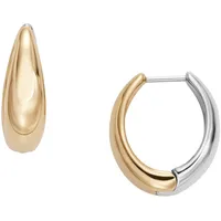 Skagen Creolen-Ohrringe LINJE Modern für Damen Edelstahl Bicolor,