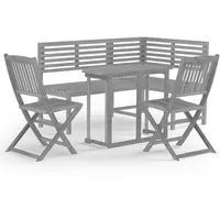 vidaXL 4-tlg Bistro-Set Massivholz Akazie Grau