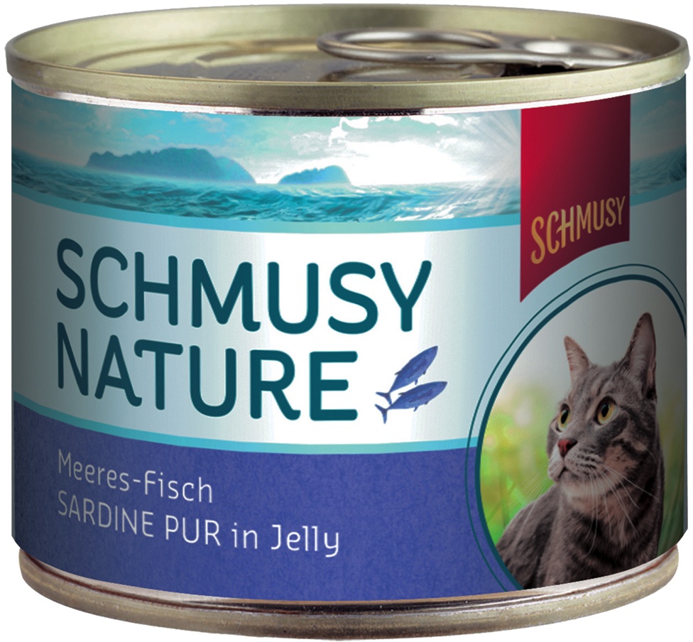 12 x 185g Nature Fisch - Sardine Pur Schmusy Katzenfutter nass
