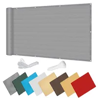 Balkon Sichtschutz 120 x 180 cm Atmungsaktivität Balkonumspannung Sichtschutz Und Windschutz, Pflegeleichtes Garten Balkon Windschutz für Balkongeländer, Grau