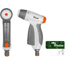 BRADAS Gartenbrause mit 3-Funktionen regulierbare Spritzpistole stufenlos 1/2“ Zoll WL-EN51M