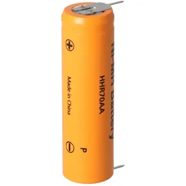 Panasonic Flat Top HHR-70AA NiMH Akku 1,2V 700mAh, Mignon AA Akku mit Printanschluss auf Plus und Minus