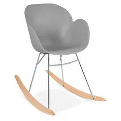 Schaukelstuhl BASKUL aus Holz Metall Kunststoff | Designer Lounge Stuhl mit ergonomischem Sitz | Skandinavisches Design | Kadima Design