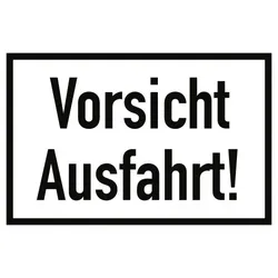 Vorsicht Ausfahrt!, Alu, 300x200 mm