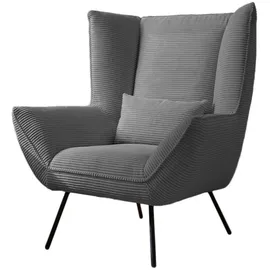 KAWOLA Relaxsessel IVA Cord 90 x 112 x 90 cm Grau