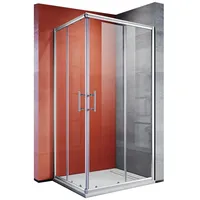 SONNI Eckdusche Duschkabinen Eckeinstieg Doppel Schiebetüren Dusche 70x70 - 120x120, BxT: 70x90 cm, ESG Glas Schnellfreigabefunktion Spritzwasserschutz, Höhe 185 / 195cm 70 cm x 195 cm x 90 cm