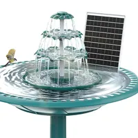 AISITIN DIY Brunnen,Vogeltränke Sets mit 6,5W Solar Springbrunnen, 3 Stufige Vogelfütterer für Draußen,Vogelbad und DIY Solarbrunnen Abnehmbar und Geeignet für Garten,Wasserspiel
