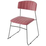 Natur24 Esszimmerstuhl Stapelstuhl – Rosa 4er Set rosa