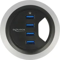 DeLOCK Tisch USB-Hub, 4x USB-A 3.0, USB-A 3.0 [Stecker] (62868)