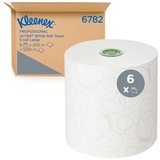 Kleenex Ultra 6782 – E-Roll-Großrolle für 2-lagige Handtücher – 6 x 200 m weiße Papierhandtuchrollen, 2-lagig, weiß, Großrolle, Handtuchrollenpapier senkt den Materialverbrauch dank der AirflexTM-Technologie, 1 Karton