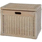 Krines Home Aufbewahrungskorb Hoher Korb mit Deckel Rattan geflochten Regalkorb Aufbewahrungsbox weiß